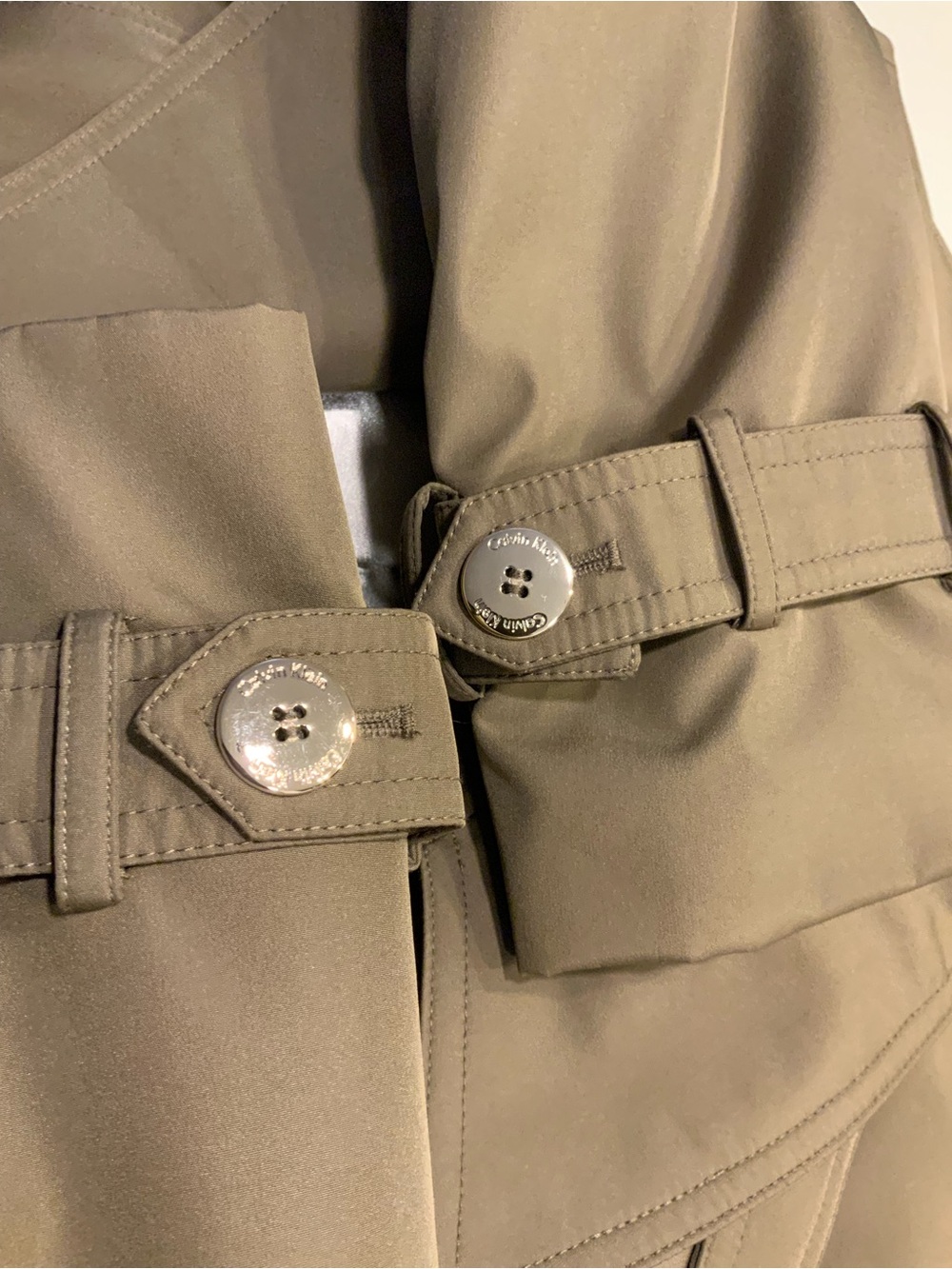 Calvin Klein Tan Trench Coat with Belt - Picture 16 of 16